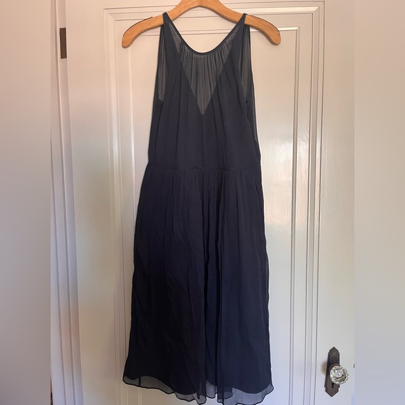 J. Crew Navy Megan dress in silk chiffon size 6 GUC - Picture 4 of 5